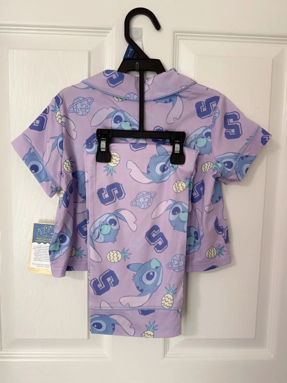 Disney Purple Stitch Short-Sleeve Cotton Pajama Set